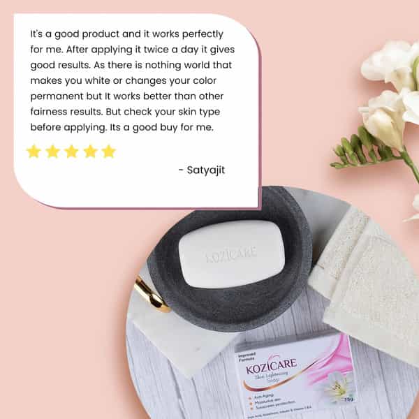 Kozicare Skin Lightening Soap With Kojic Acid Glutathione Arbutin Vitamin C & E - 75G