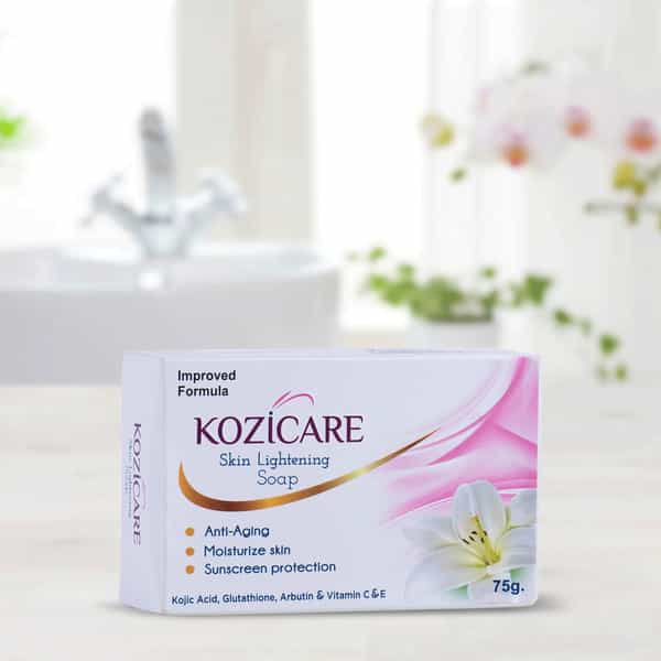 Kozicare Skin Lightening Soap With Kojic Acid Glutathione Arbutin Vitamin C & E - 75G
