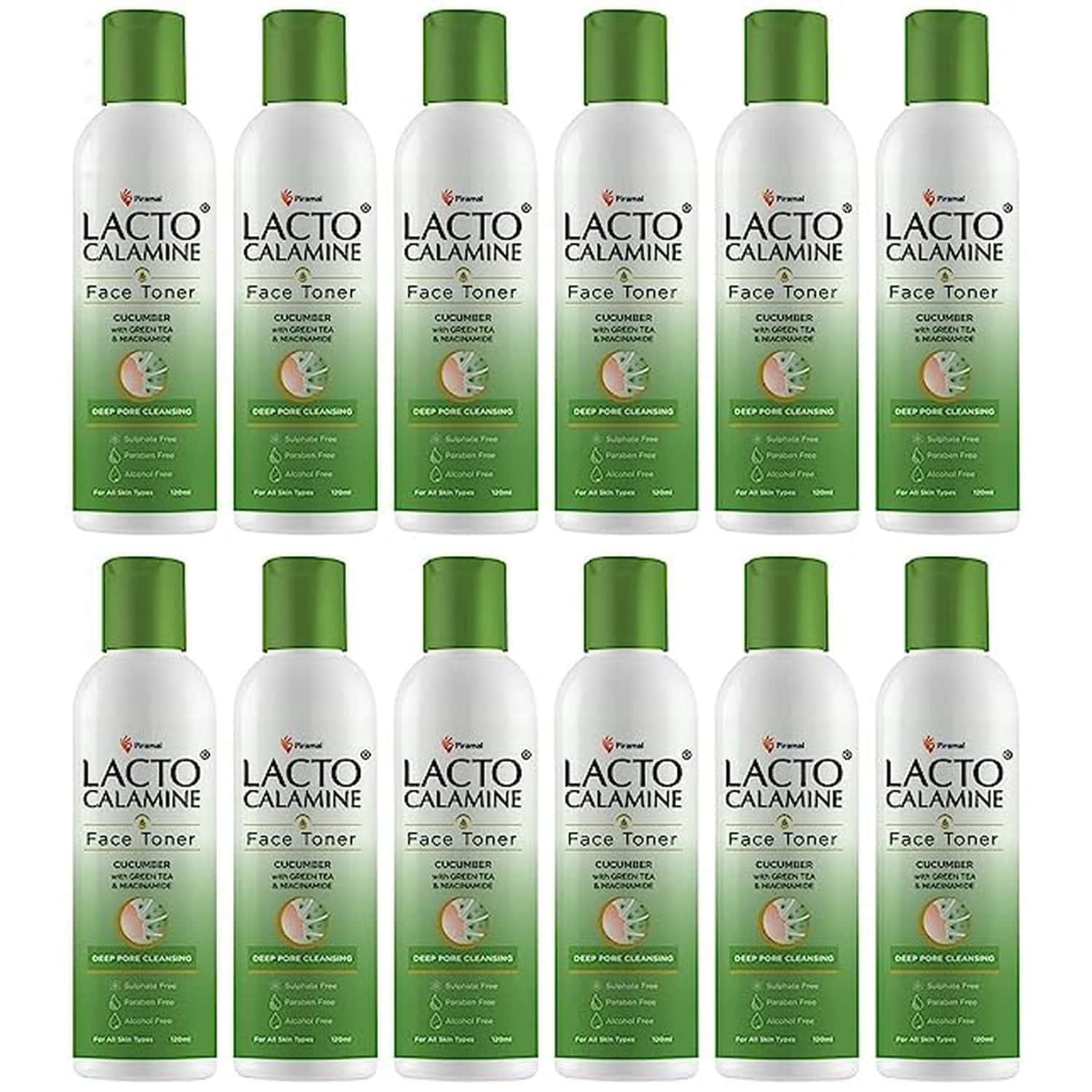Lacto Calamine Cucumber Face Toner - 120 Ml X Pack Of 12