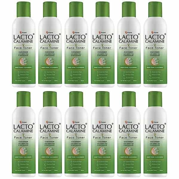 Lacto Calamine Cucumber Face Toner - 120 Ml X Pack Of 12