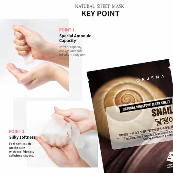 Orjena Natural Moisture Snail Mask Sheet - Pack Of 3
