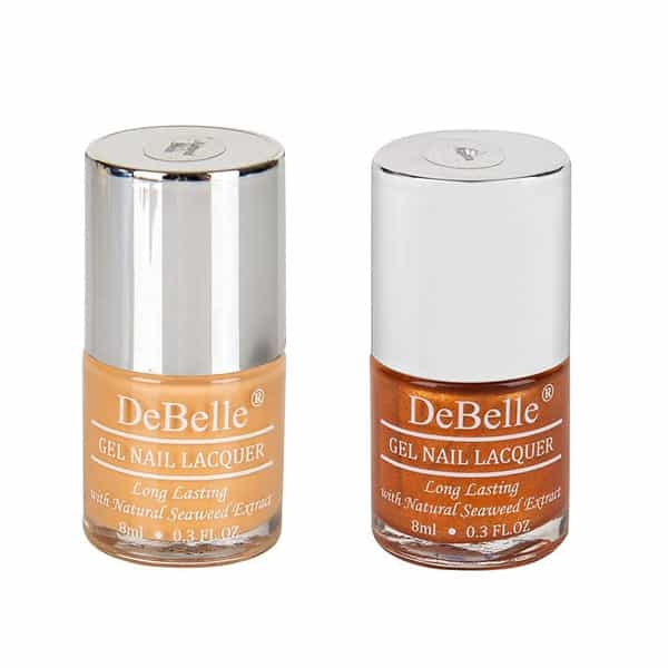 Debelle Gel Nail Polish Gift Set Of 2 Almond Blush | Aurora- 16 Ml (8 Ml Each)