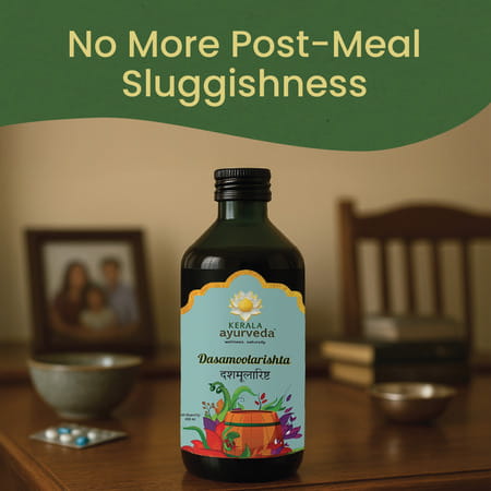 Kerala Ayurveda Dasamoolarishta Ayurvedic Digestive & Wellness Tonic | Anti Gas And Bloating 450Ml