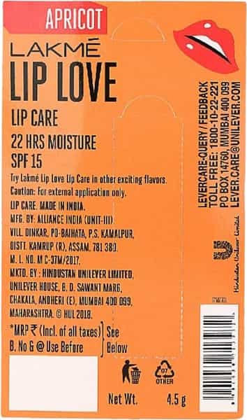 Lakme Lip Love Chapstick Apricot-4.5 G