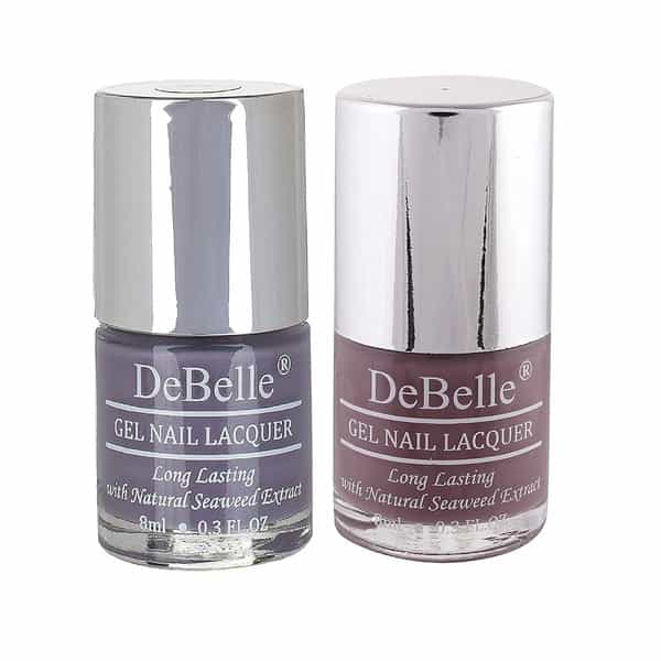 Debelle Gel Nail Polish Gift Set Of 2 Dark Lilac | Mauve 16 Ml (8 Ml Each) .