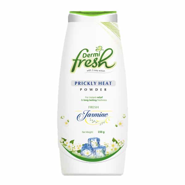 Dermi Fresh Prickly Heat For Instant Relief & Long Lasting Fresh Jasmine Flavour Powder Bottle 150Gm