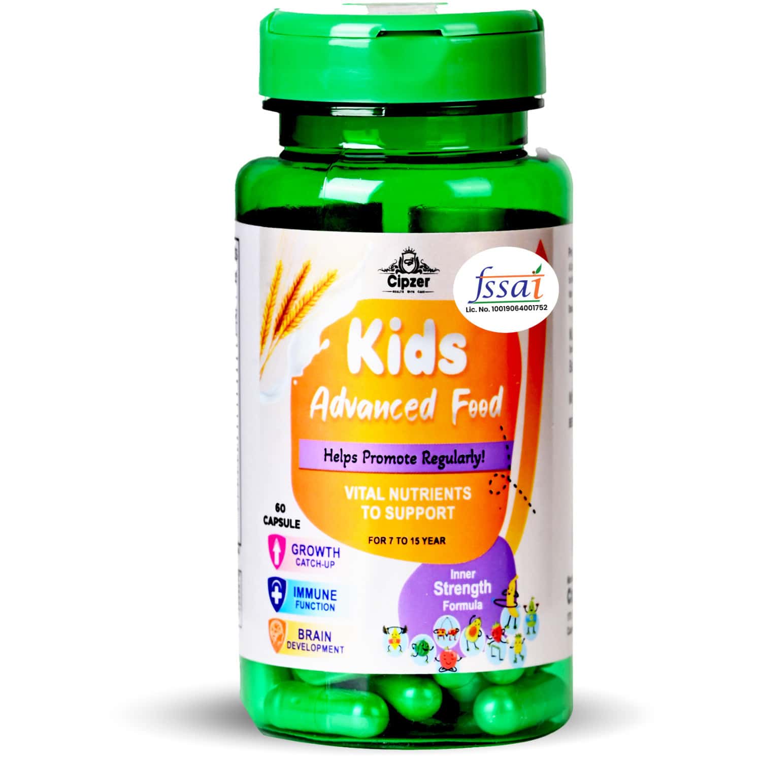 Cipzer Kids Advanced Feed Capsule Comprehensive Nutrition For Growing Children-60 Capsules