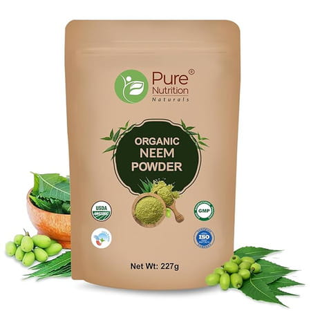 Pure Nutrition Organic Neem Leaf Powder (Azadirachta Indica) Usda Organic Certified - 227g (Pack 2)