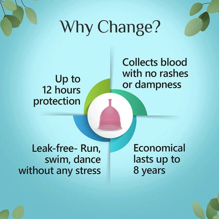 Floren Reusable Menstrual Cup For Women With Pouch |Fda Approved( Large ) - Pack Of 2