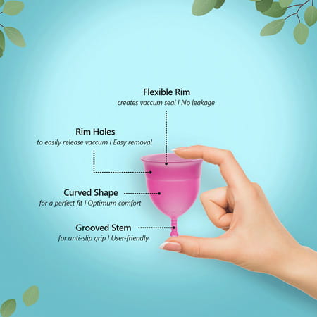 Floren Reusable Menstrual Cup For Women With Pouch |Fda Approved( Large ) - Pack Of 2