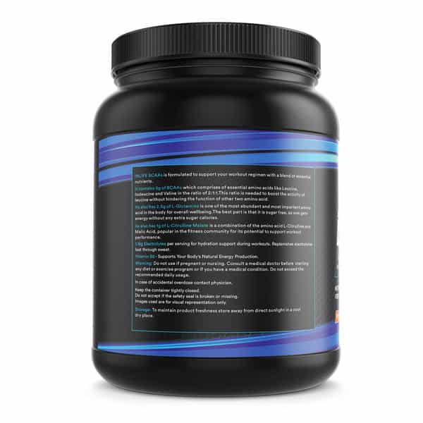 Inlife Bcaa Supplement 7G Amino Acids Instantized For Pre Post & Intra Drink Workout(Orange 450G)