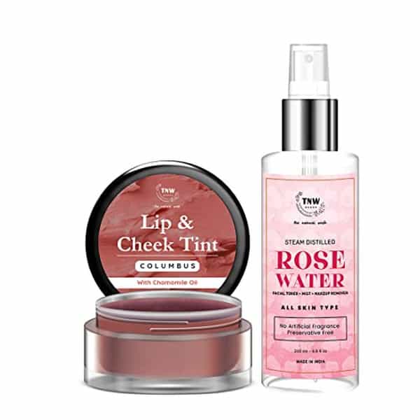 Tnw The Natural Wash Lip Care Combo With Columbus Lip & Cheek Tint And Steam Distilled Rose Water