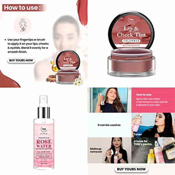 Tnw The Natural Wash Lip Care Combo With Columbus Lip & Cheek Tint And Steam Distilled Rose Water