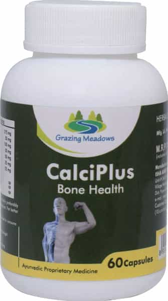 Grazing Meadows Calciplus 60 Capsules Ayurvedic Natural Supplement For Bone Health (Pack Of 2)