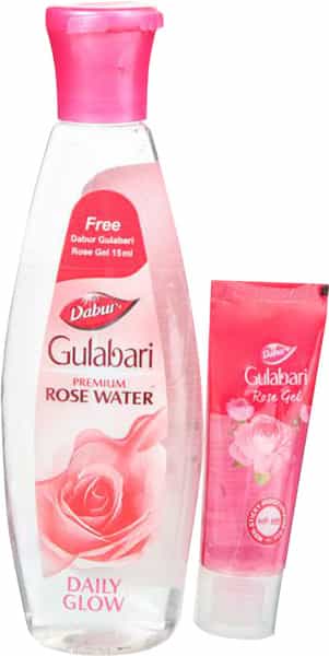 Dabur Gulabari Rose Water 120 Ml With Dabur Gulabari Rose Gel 15 Ml