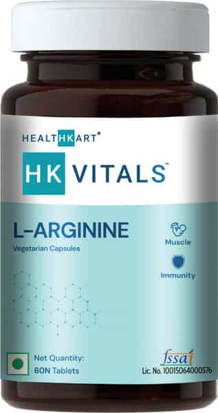 Healthkart L Arginine (Pre-Workout Capsules) -500Mg - 60 Capsules