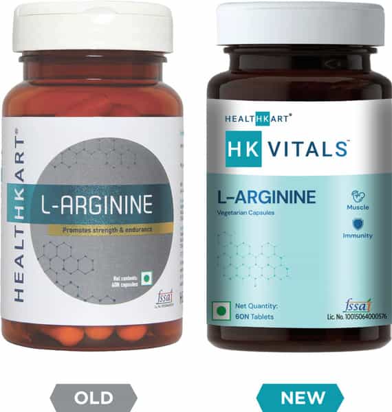 Healthkart L Arginine (Pre-Workout Capsules) -500Mg - 60 Capsules