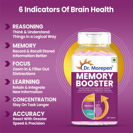 Dr. Morepen Memory Booster | Tablets | 60 No'S | Pack Of 2