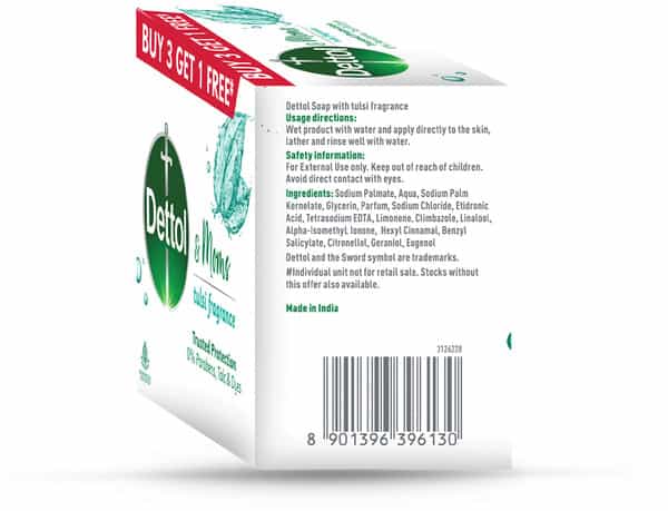 Dettol & Moms Bathing Soap Tulsi - 75Gm ( Buy 3 Get 1 )