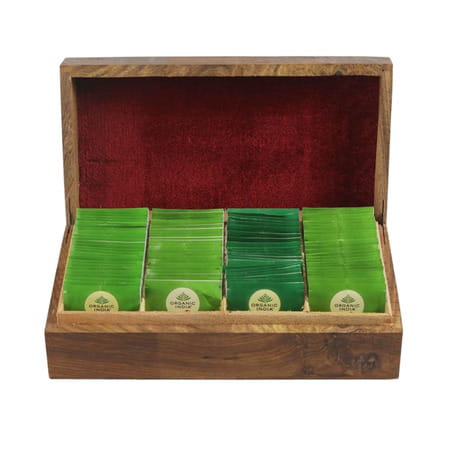 Organic India Super Deluxe Wooden Gift 100 Teabags Box