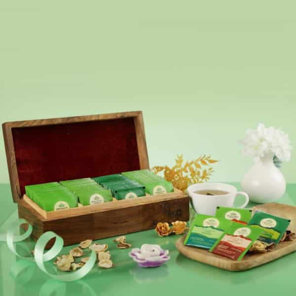 Organic India Super Deluxe Wooden Gift 100 Teabags Box