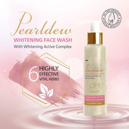 Pearldew Whitening Face Wash 100 Ml | Berberry & Green Tea | Paraben Free (Pack Of 3)