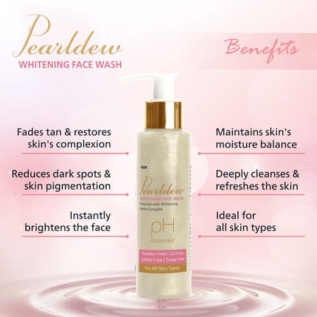 Pearldew Whitening Face Wash 100 Ml | Berberry & Green Tea | Paraben Free (Pack Of 3)