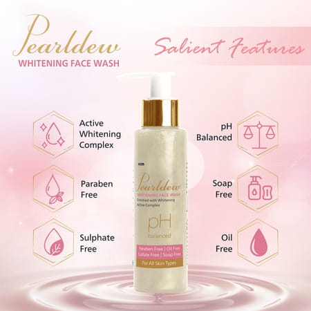 Pearldew Whitening Face Wash 100 Ml | Berberry & Green Tea | Paraben Free (Pack Of 3)