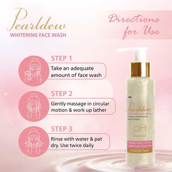 Pearldew Whitening Face Wash 100 Ml | Berberry & Green Tea | Paraben Free (Pack Of 3)