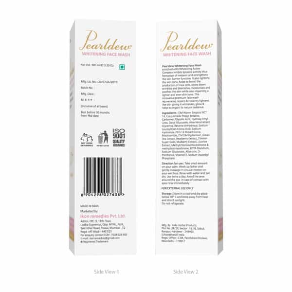Pearldew Whitening Face Wash 100 Ml | Berberry & Green Tea | Paraben Free (Pack Of 3)