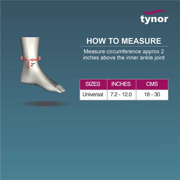 Tynor Ankle Wrap (Neo) Grey Universal Size 1 Unit
