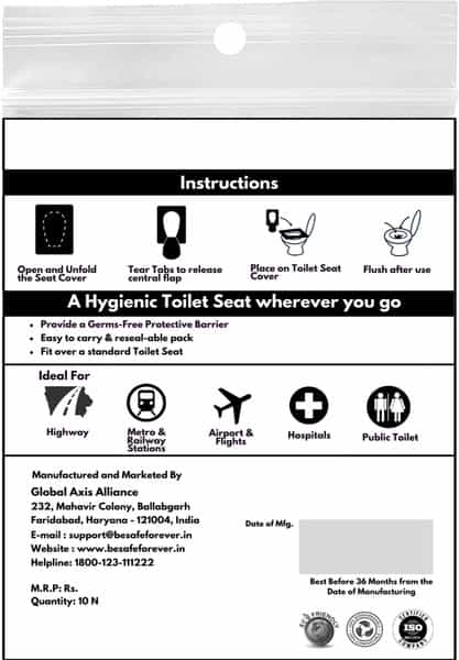 Besafe Forever Disposable Paper Toilet Seat Cover 30 Sheets Green