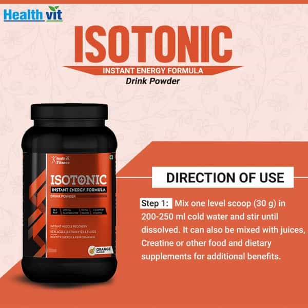 Healthvit Fitness Isotonic Instant Formula Drink Powder - Vanilla Flavour -1Kg