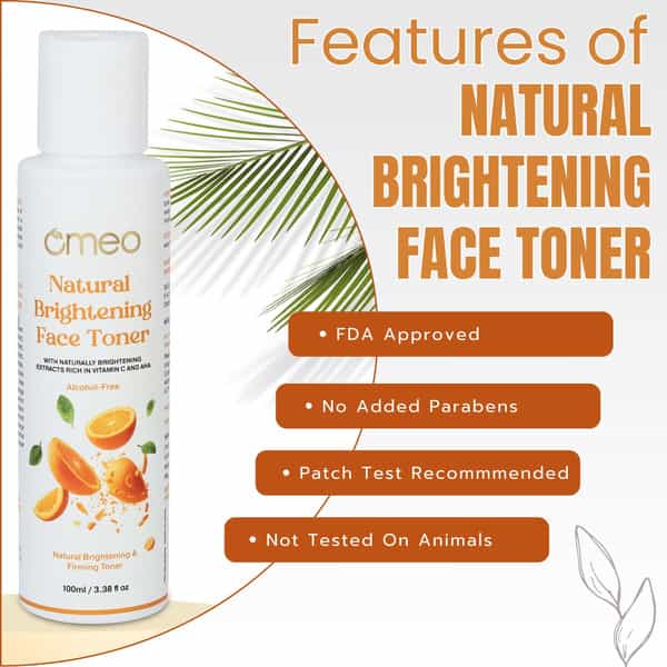 Omeo Natural Brightening Face Toner With Naturally Brightening Extracts (100Ml)