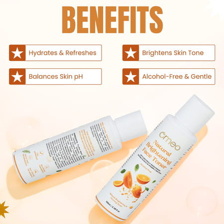 Omeo Natural Brightening Face Toner With Naturally Brightening Extracts (100ml)