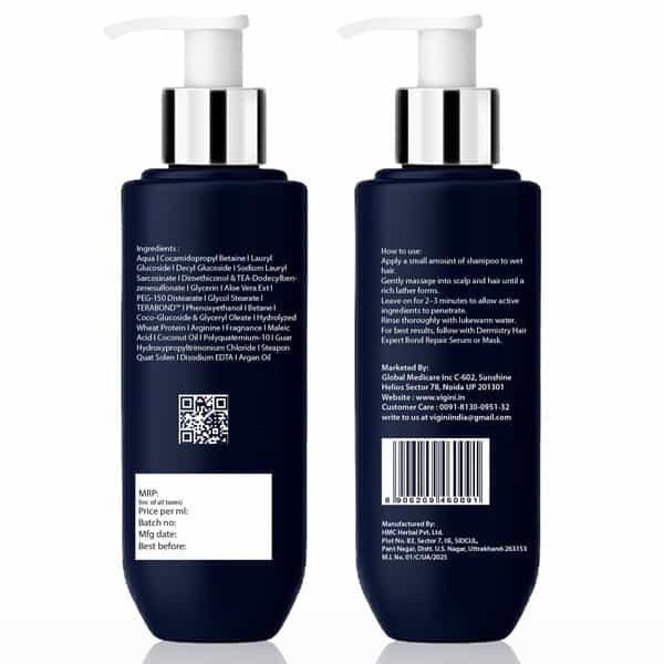 Dermistry Sulphate Free Bond Repair Shampoo I Terabond Maleic Acid Protein I Dry Frizzy Hair - 200Ml