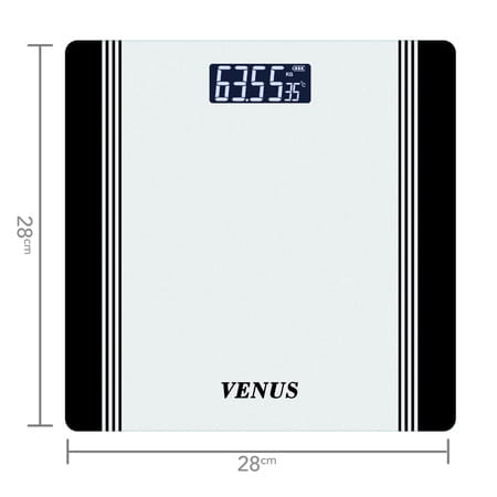 Venus (India) Electronic Digital Personal Bathroom Weight Machine | Upto 180kg | Eps-1199-New-Black