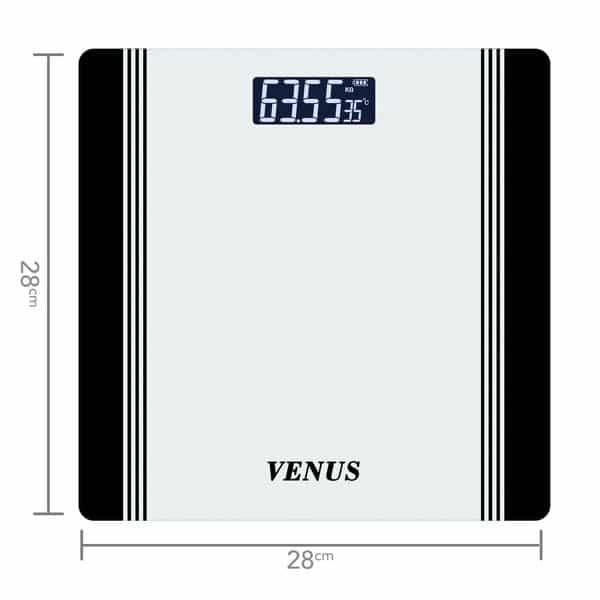 Venus (India) Electronic Digital Personal Bathroom Weight Machine | Upto 180Kg | Eps-1199-New-Black