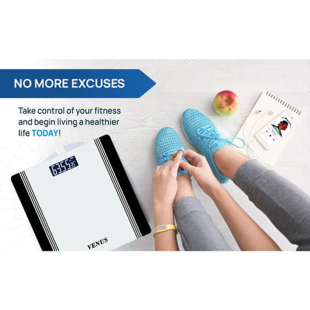 Venus (India) Electronic Digital Personal Bathroom Weight Machine | Upto 180kg | Eps-1199-New-Black