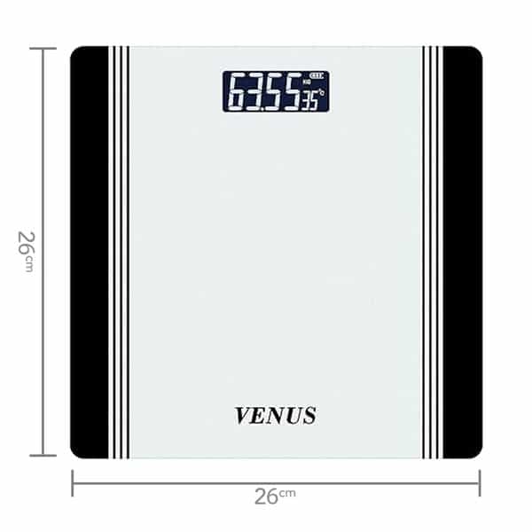 Venus (India) Electronic Digital Personal Bathroom Weight Machine | Upto 180Kg | Eps-1199-New-Black