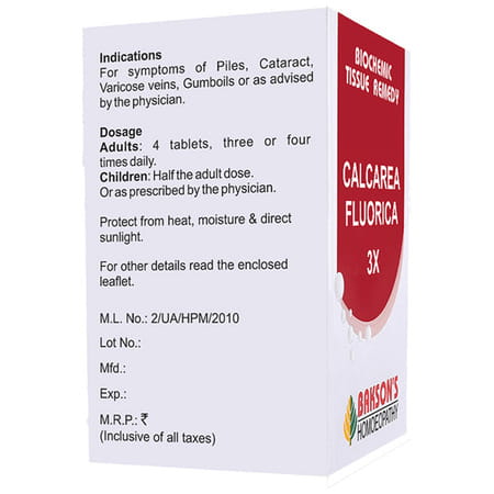 Baksons Homoeopathy Calcarea Fluorica Biochemic Tablet 6X 250 No's