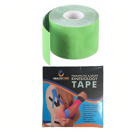 Healthtrek Kinesiology Tape For Back Pain (Pack Of 1 | Green | 5 M X 5 Cm)