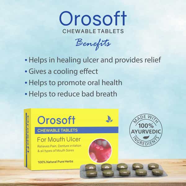 Orosoft Chewable Tablets (1 X 10 Blister | Reduces Mouth Ulcers | Pack Of 5