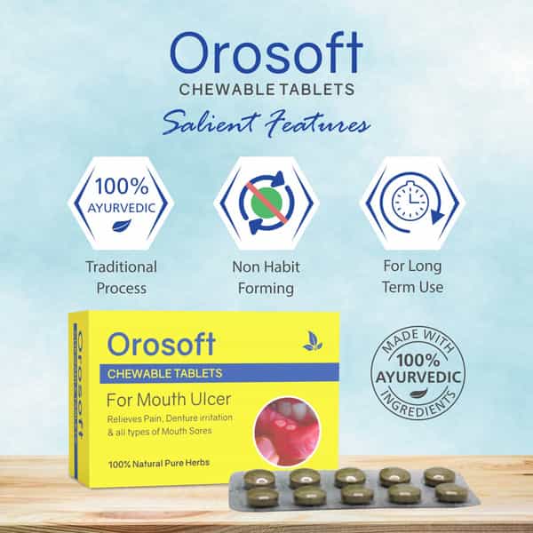 Orosoft Chewable Tablets (1 X 10 Blister | Reduces Mouth Ulcers | Pack Of 5