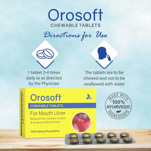 Orosoft Chewable Tablets (1 X 10 Blister | Reduces Mouth Ulcers | Pack Of 5