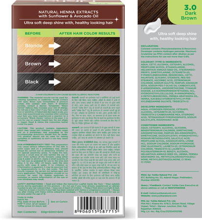 Nisha Creme Hair Color 3.0 Dark Brown 120gm Pack Of 2 | Ammonia Free Permanent Hair Colour