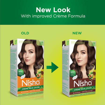 Nisha Creme Hair Color 3.0 Dark Brown 120gm Pack Of 2 | Ammonia Free Permanent Hair Colour