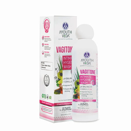 Ayouthveda Vagitone Intimate Wash With Aloe & Amla To Maintain Ph Balance & Prevent Odour 100 Ml