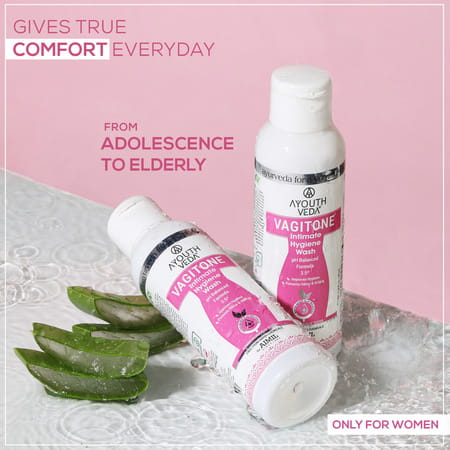 Ayouthveda Vagitone Intimate Wash With Aloe & Amla To Maintain Ph Balance & Prevent Odour 100 Ml