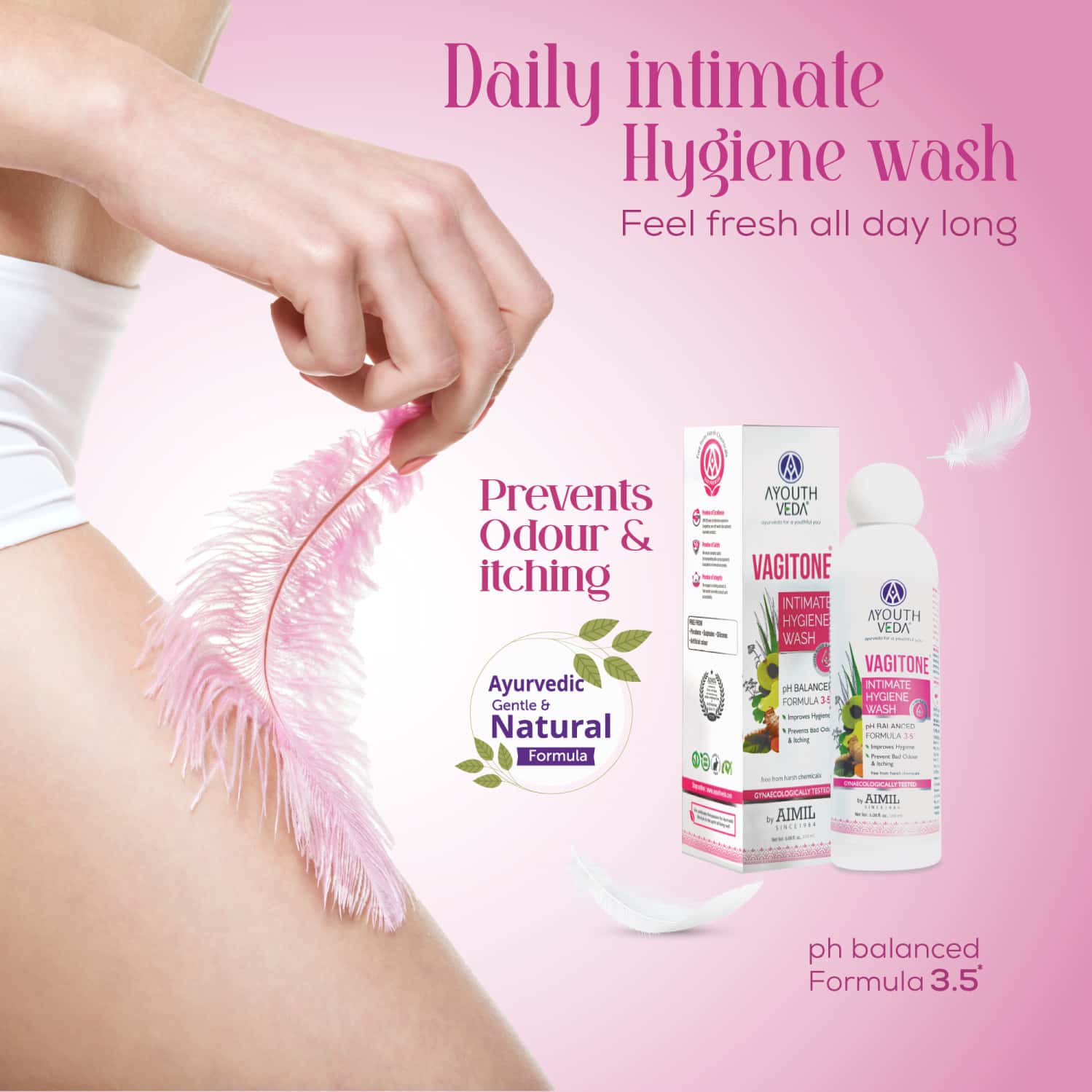 Ayouthveda Vagitone Intimate Wash With Aloe & Amla To Maintain Ph Balance & Prevent Odour 100 Ml
